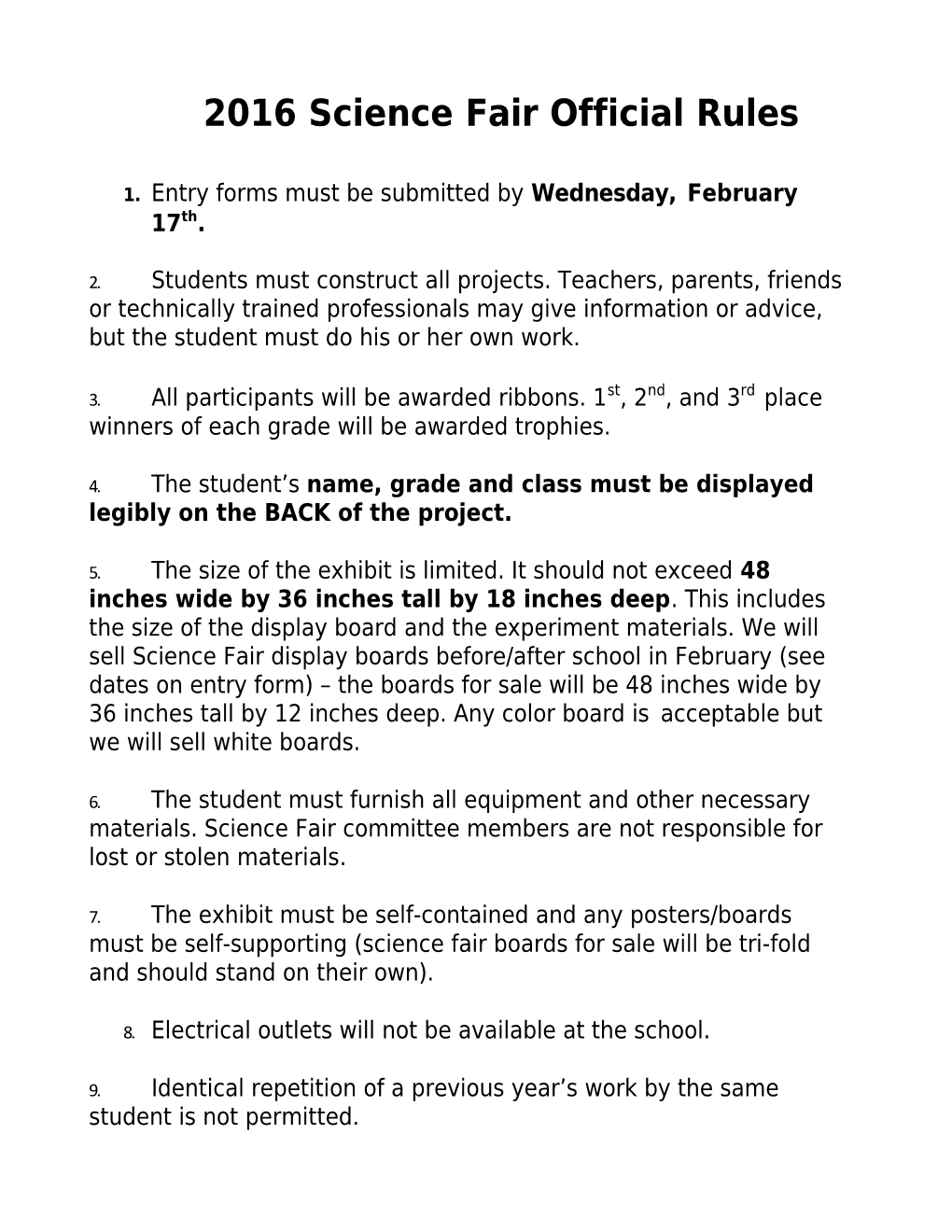 2016 Science Fair Officialrules