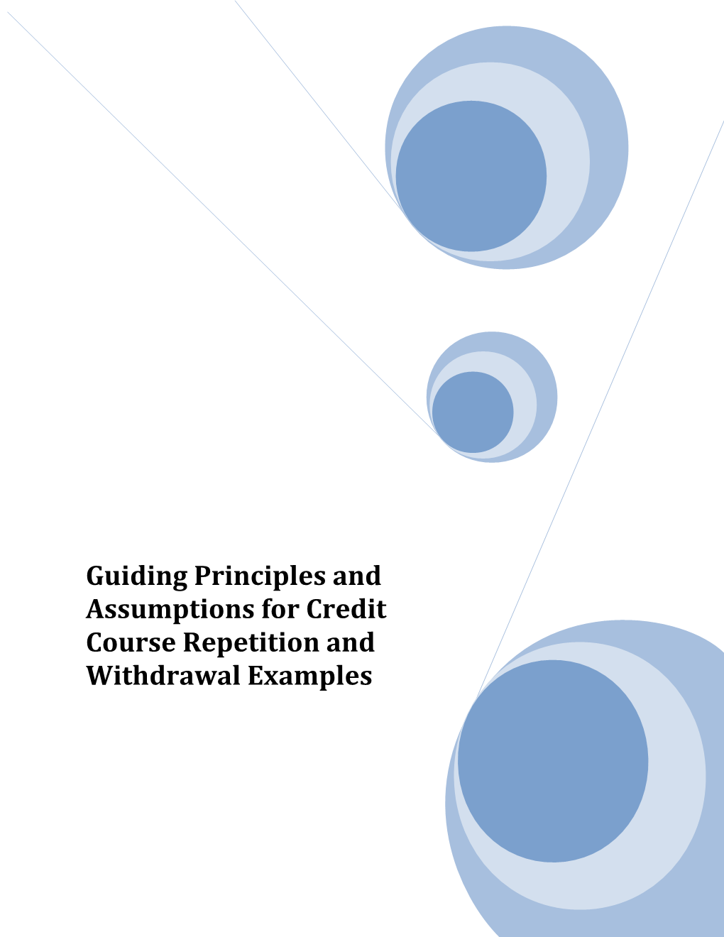 Guiding Principles and Assumptions for Credit Course