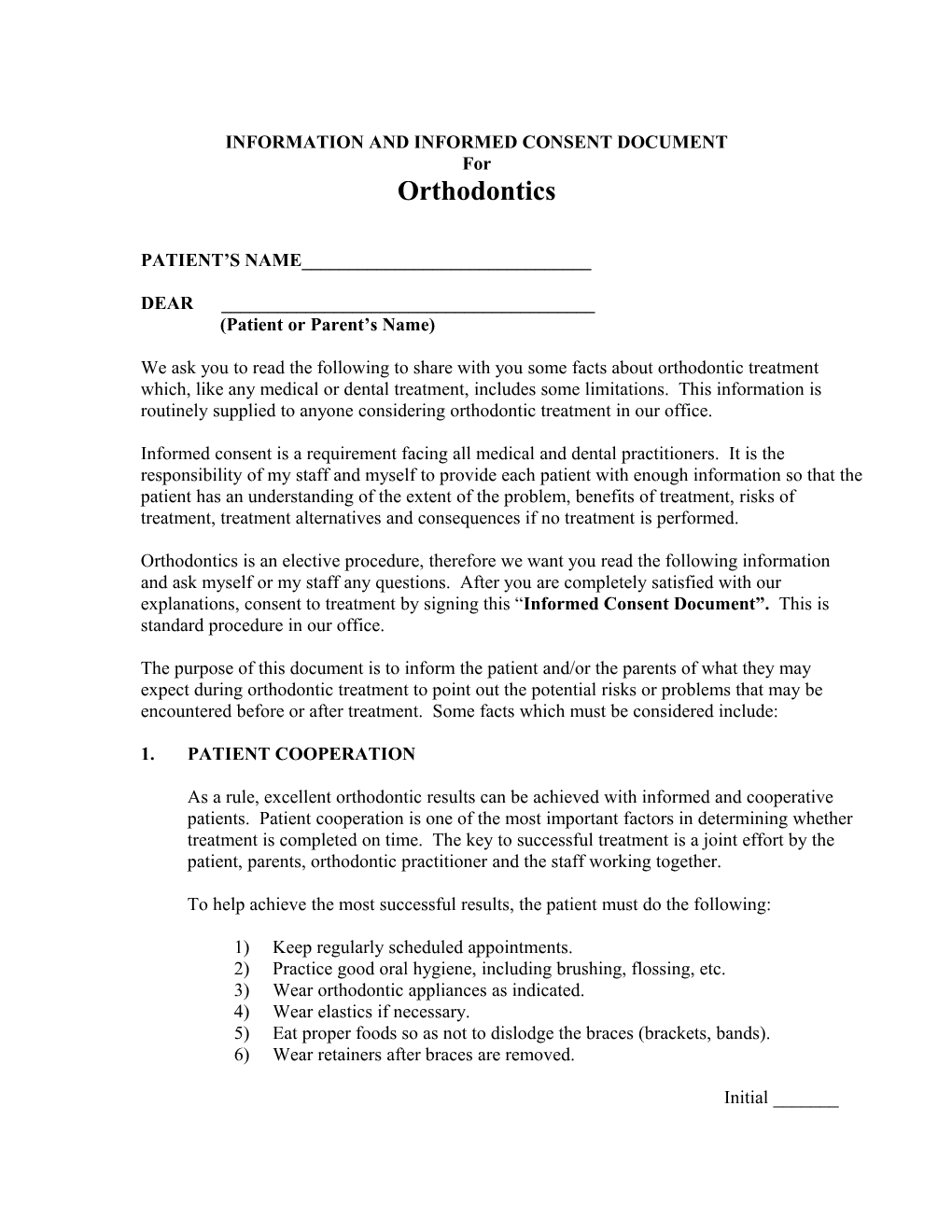 Information and Informed Consent Document