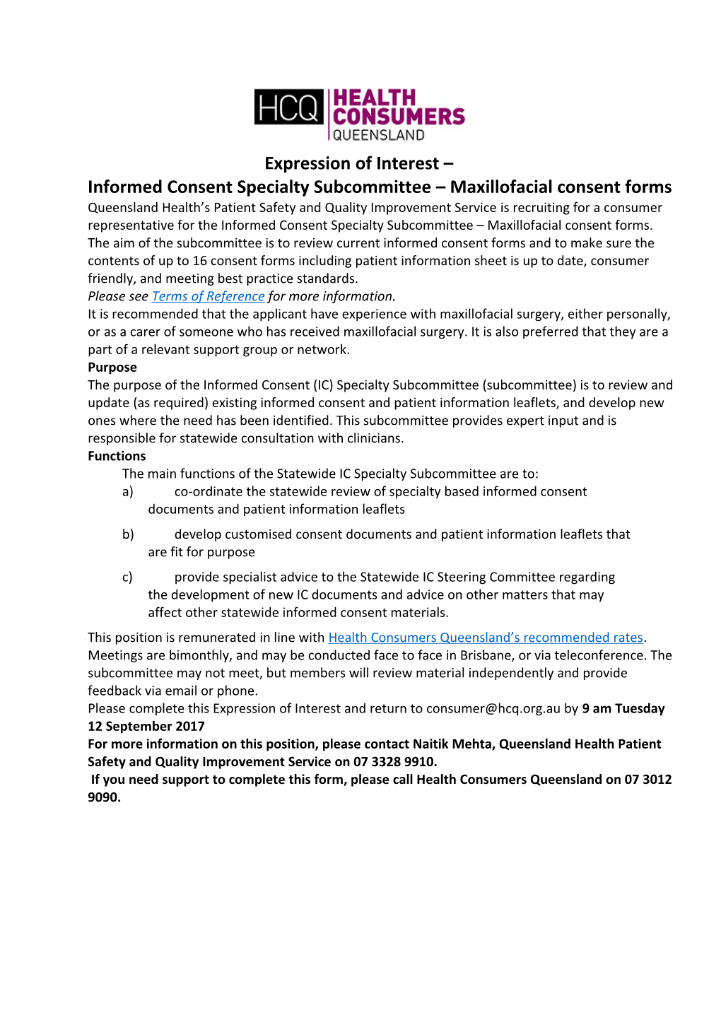 Informed Consent Specialty Subcommittee Maxillofacial Consent Forms