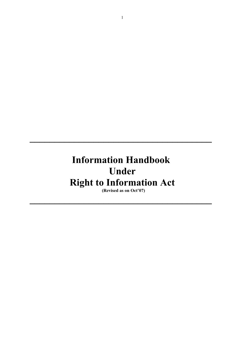 Information Handbook