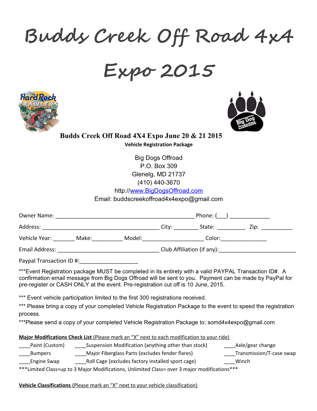 Budds Creekoff Road 4X4 Expo 2015
