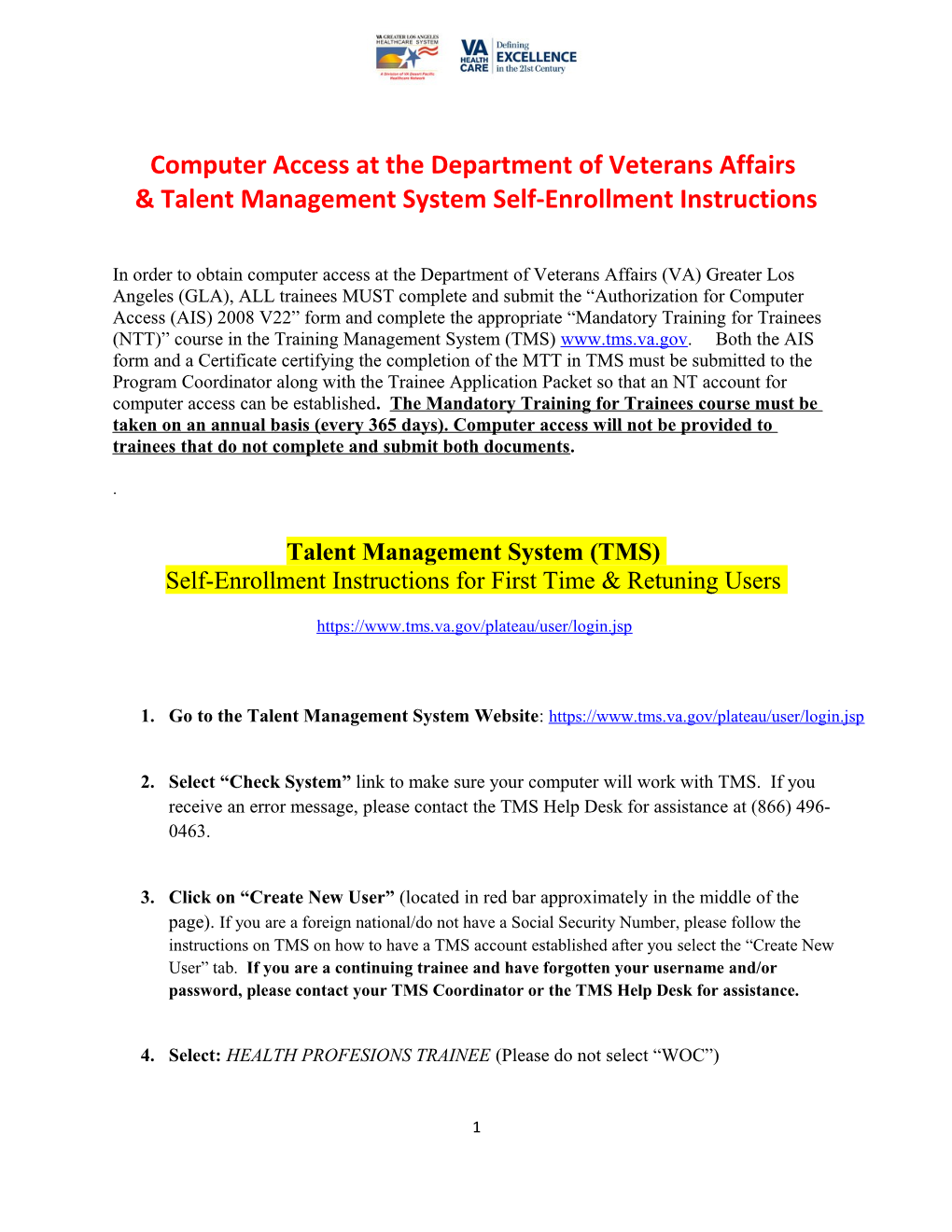 Computer Access at the Department of Veterans Affairs