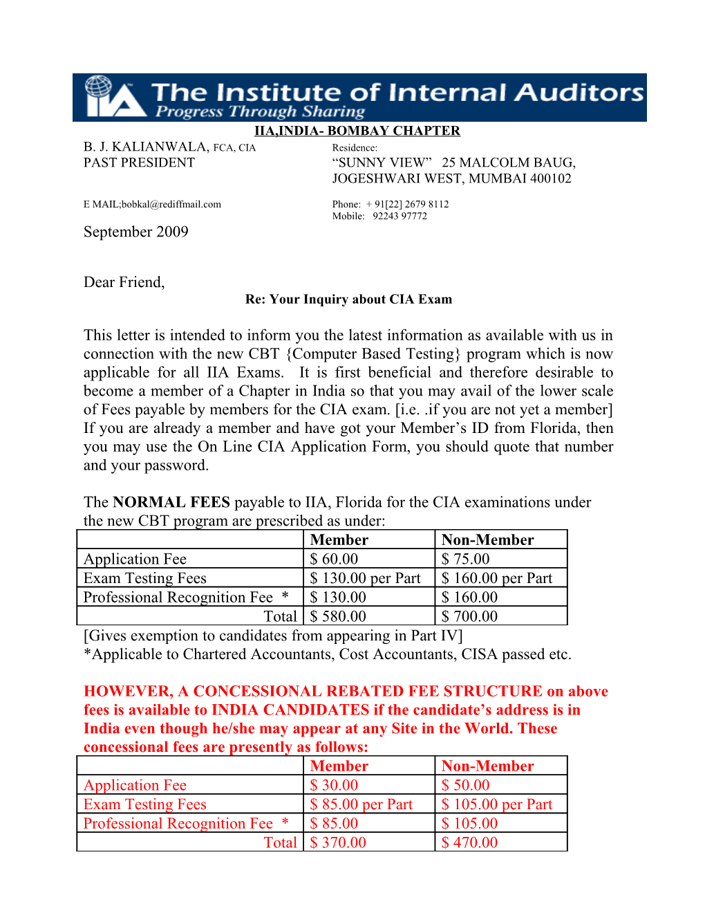 Iia,India- Bombay Chapter