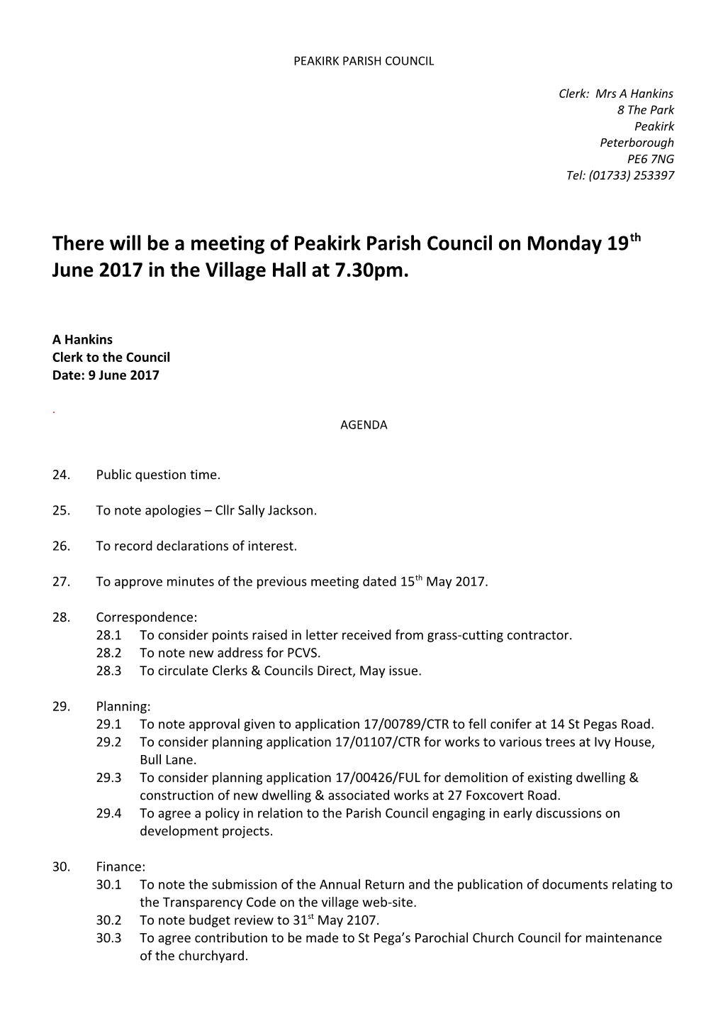 Peakirk Parish Council