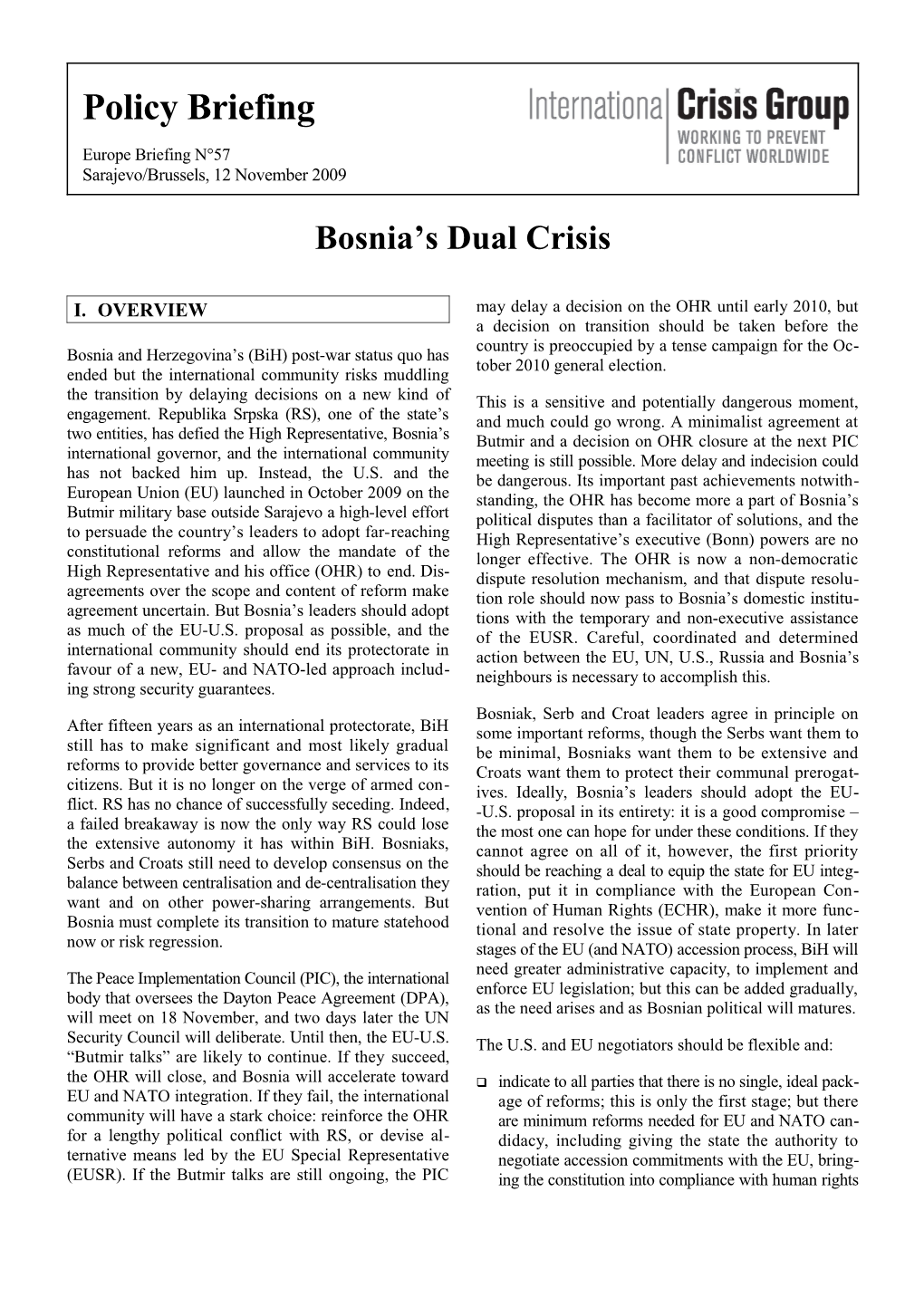 Bosnia S Dual Crisis