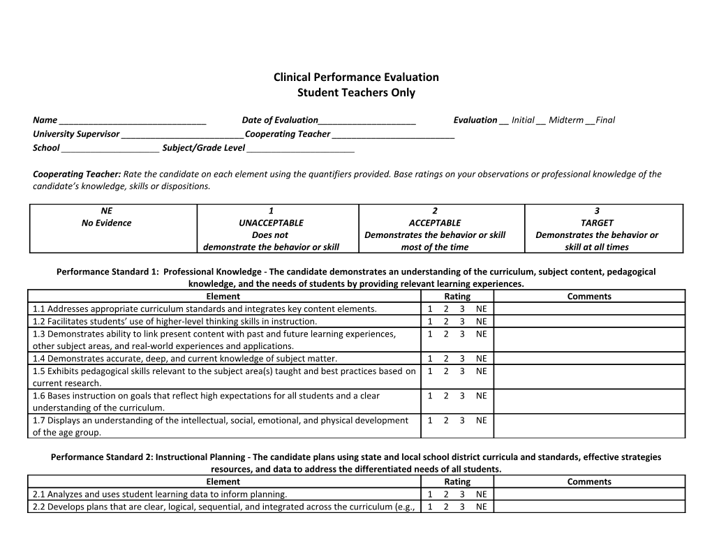 Clinical Performance Evaluation