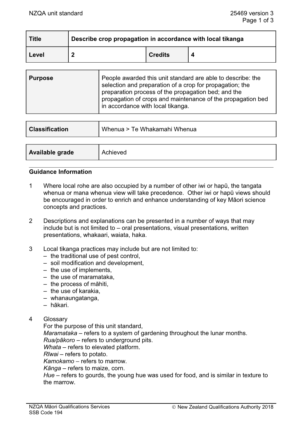 25469 Describe Crop Propagation in Accordance with Local Tikanga