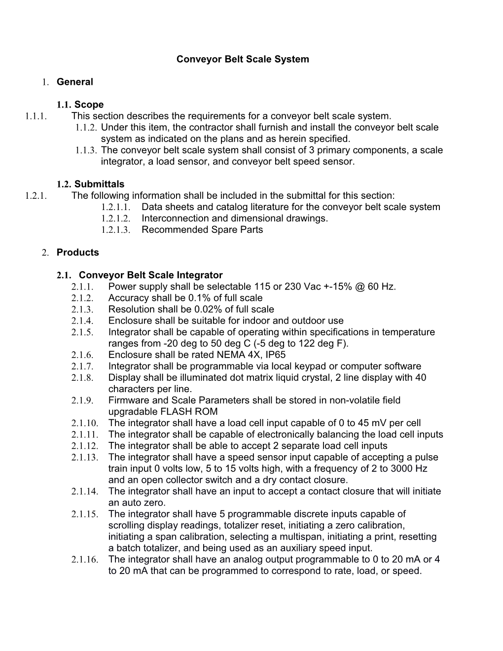 Conveyor Belt Scale System