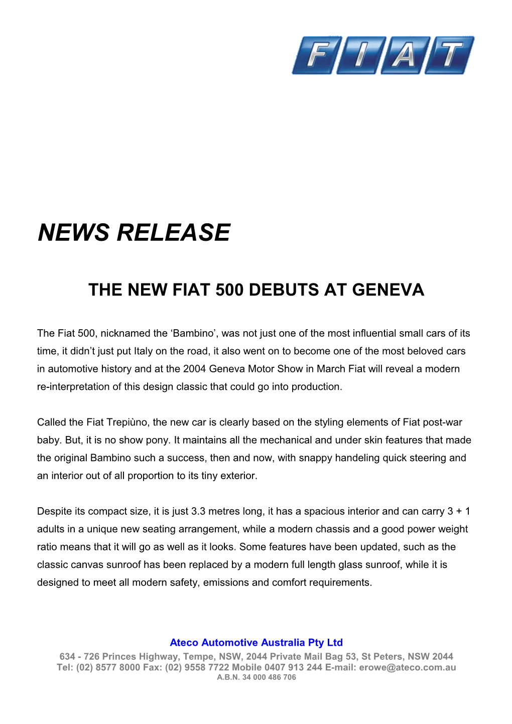 The New Fiat 500 Debuts at Geneva