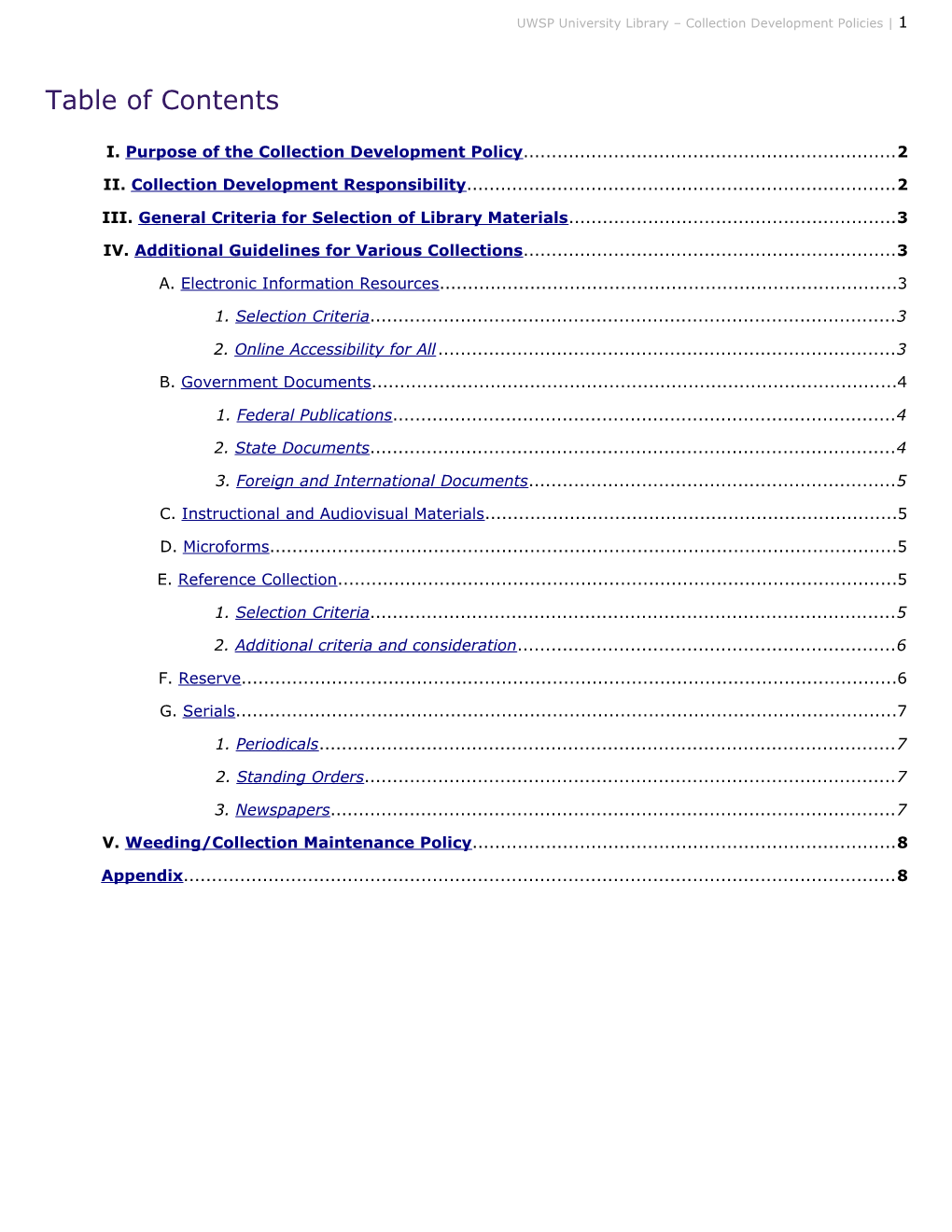 Collection Development Policies