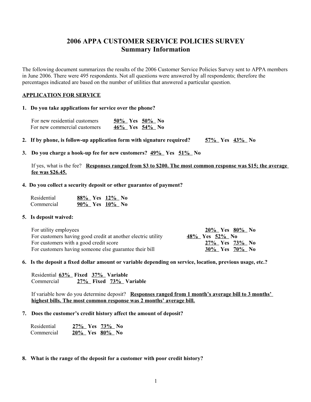 1997 Appa Customer Accounting Survey