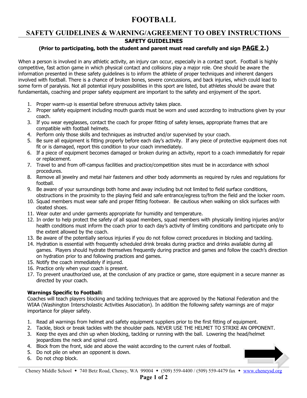 Safety Guidelines & Warning/Agreement to Obey Instructions