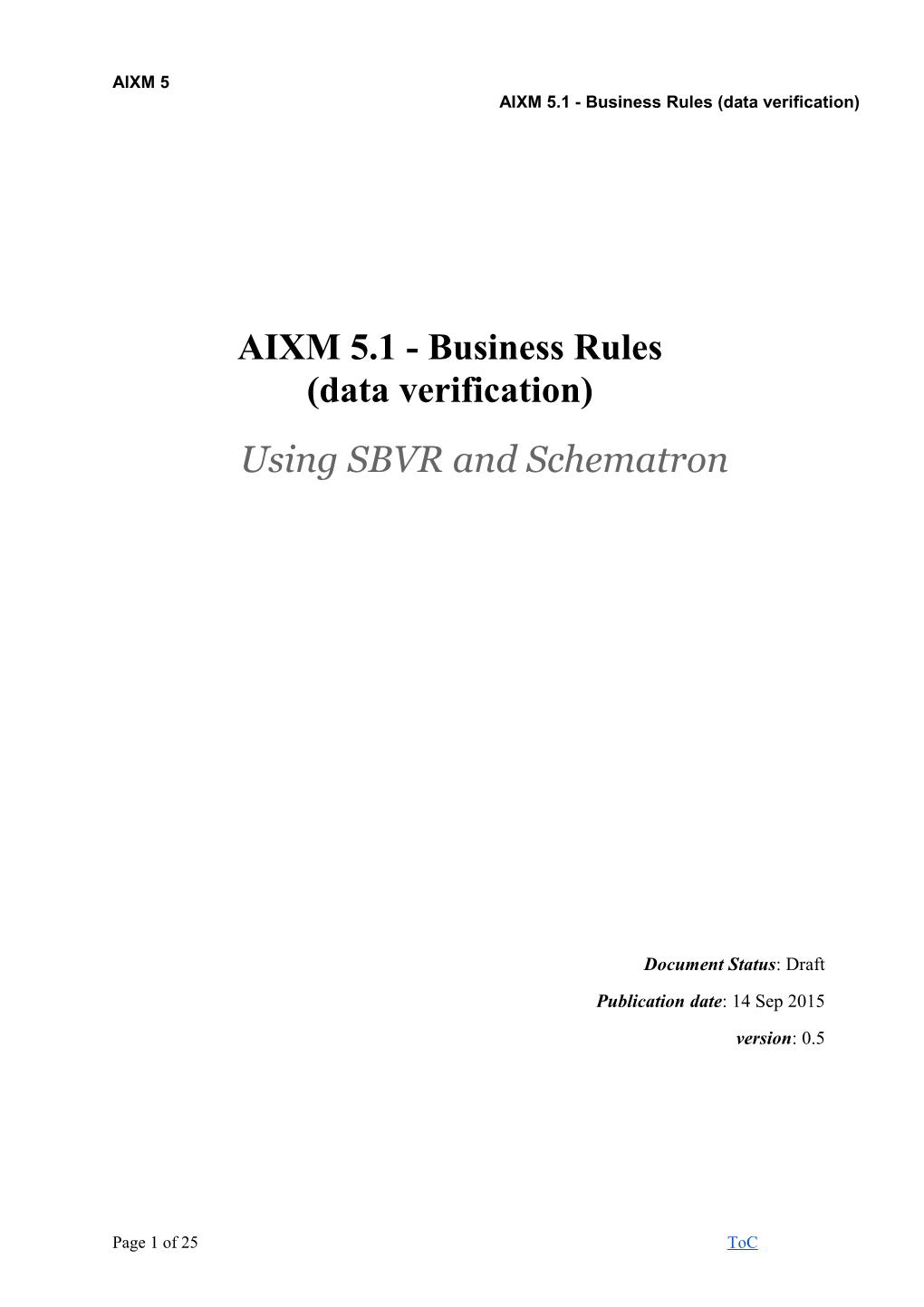 AIXM 5.1 - Business Rules (Data Verification)
