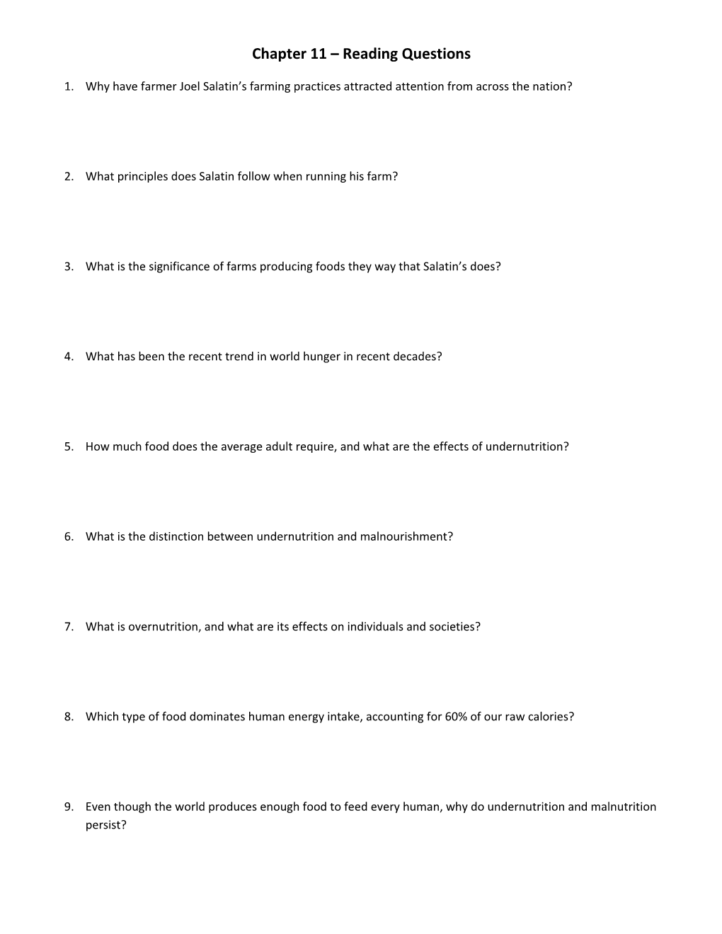 Chapter 11 Reading Questions