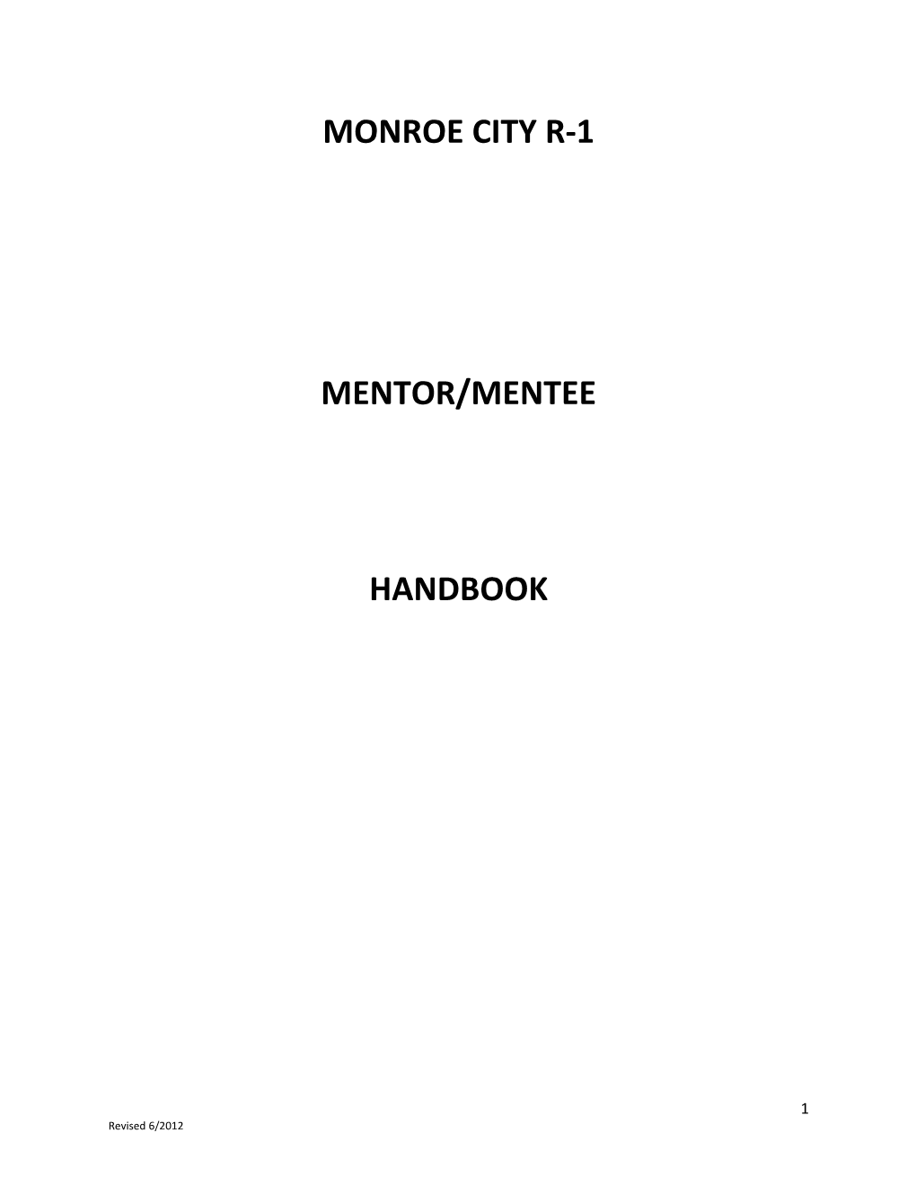 Mentor/Mentee Handbook