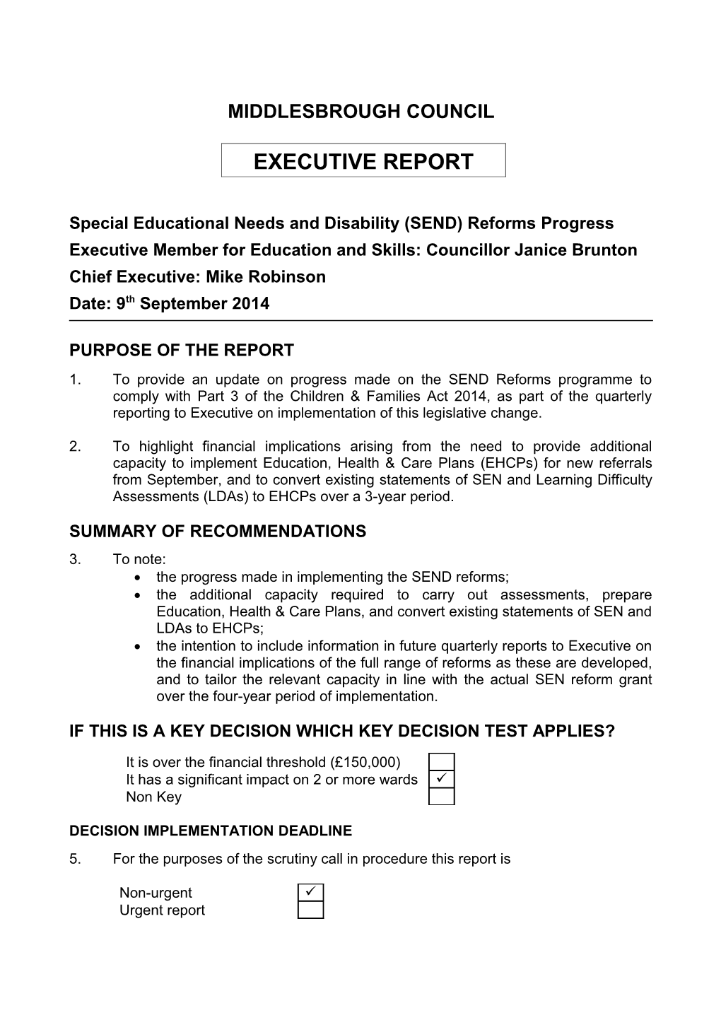 Special Educational Needs and Disability (SEND) Reforms Progress