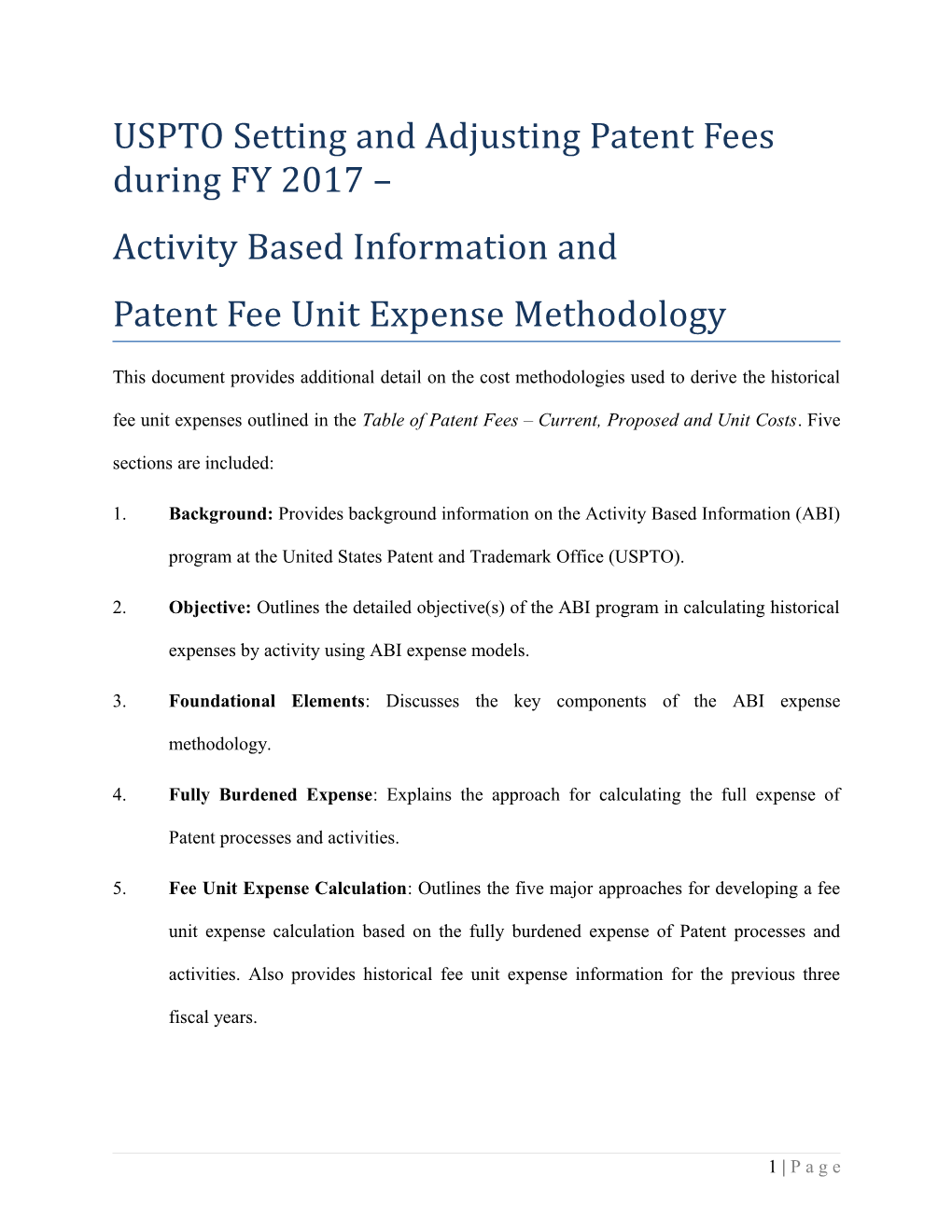 Patent Fee Costing Appendix