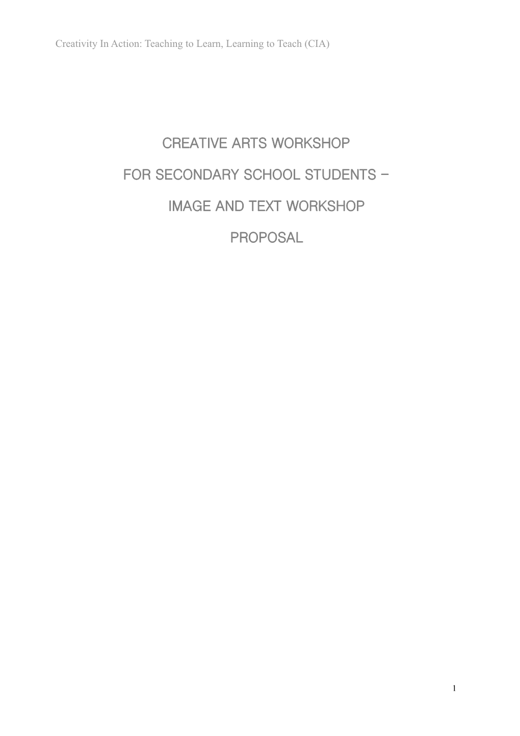 Creative Arts Workshop