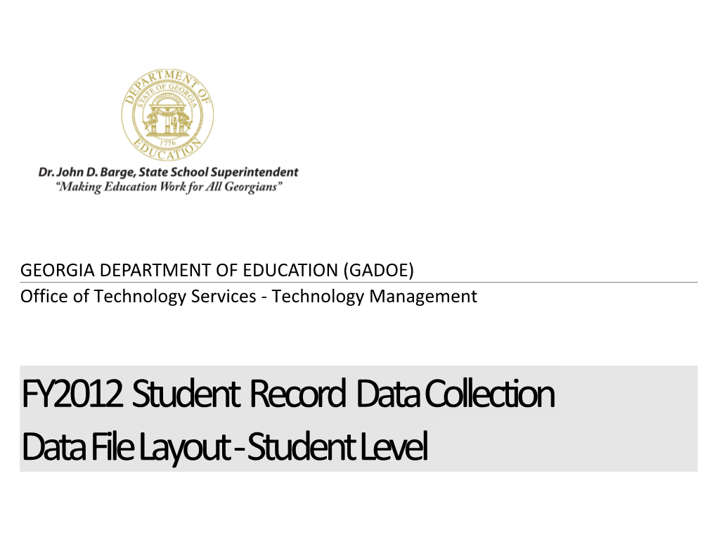 FY2012 SR Student File Layout