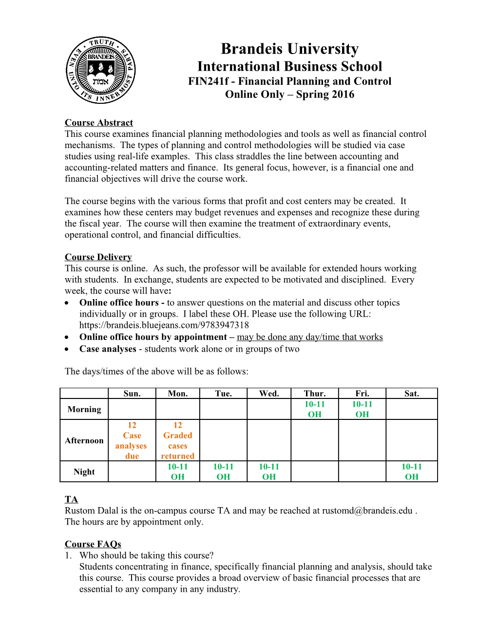 Course Abstract