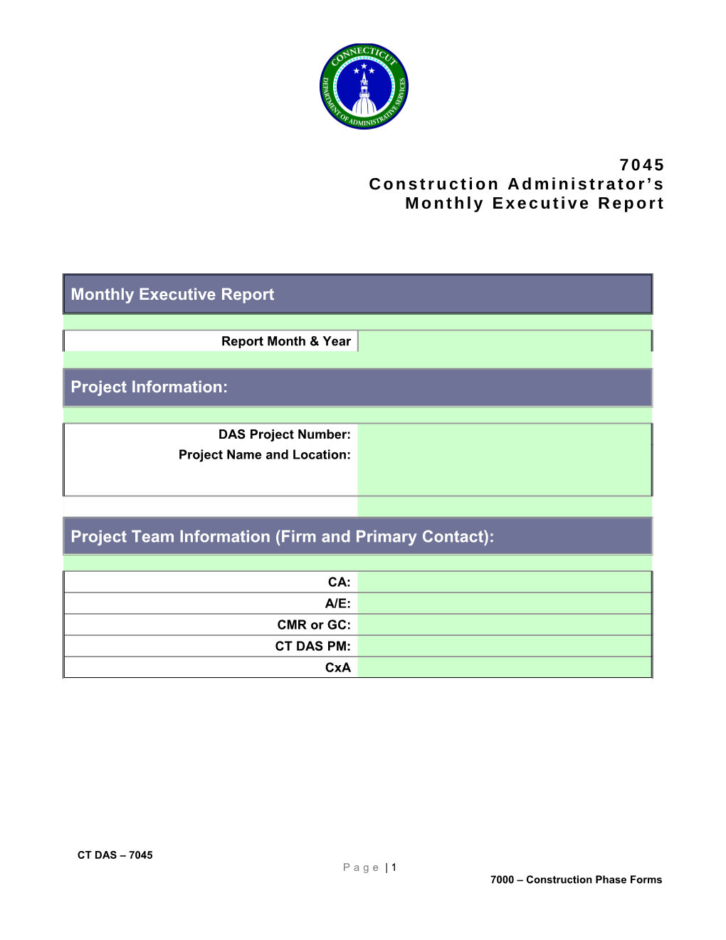 7825 Contractor Reporting Form