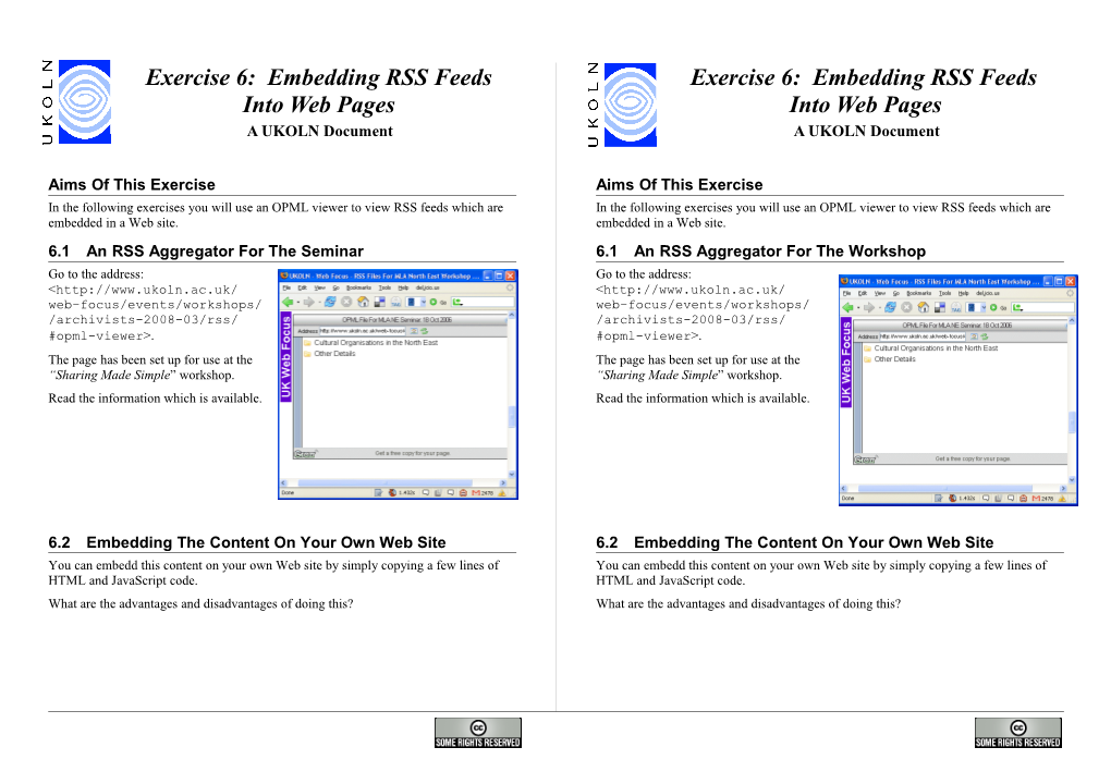 Exercise 5: Embedding RSS Feeds Into Web Pages