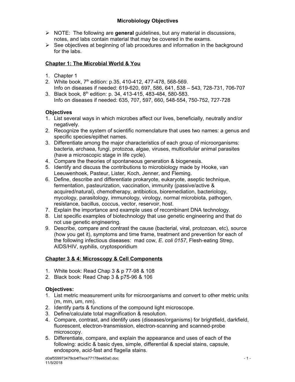 Microbiology Final Exam Review Topics