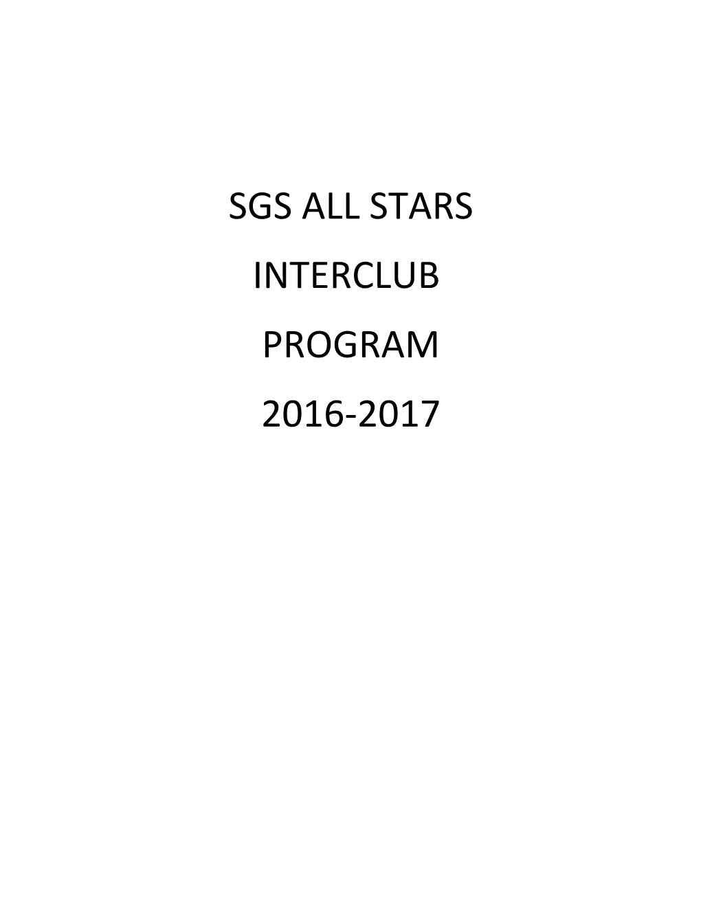 Sgs All Stars Interclubhandbook