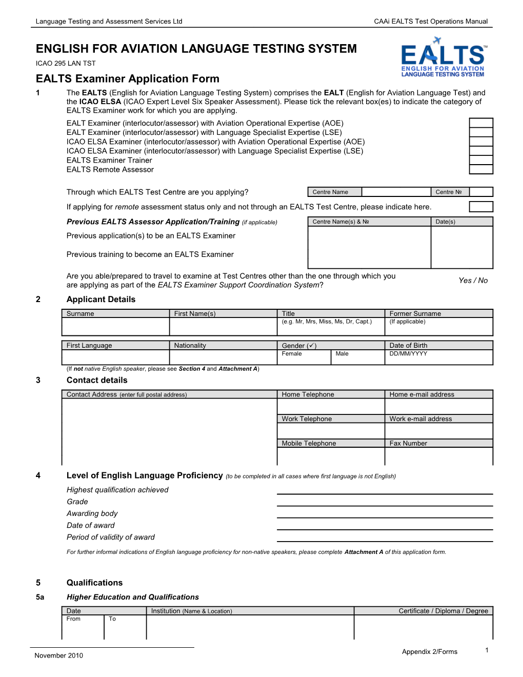 English for Aviation Language Testing System