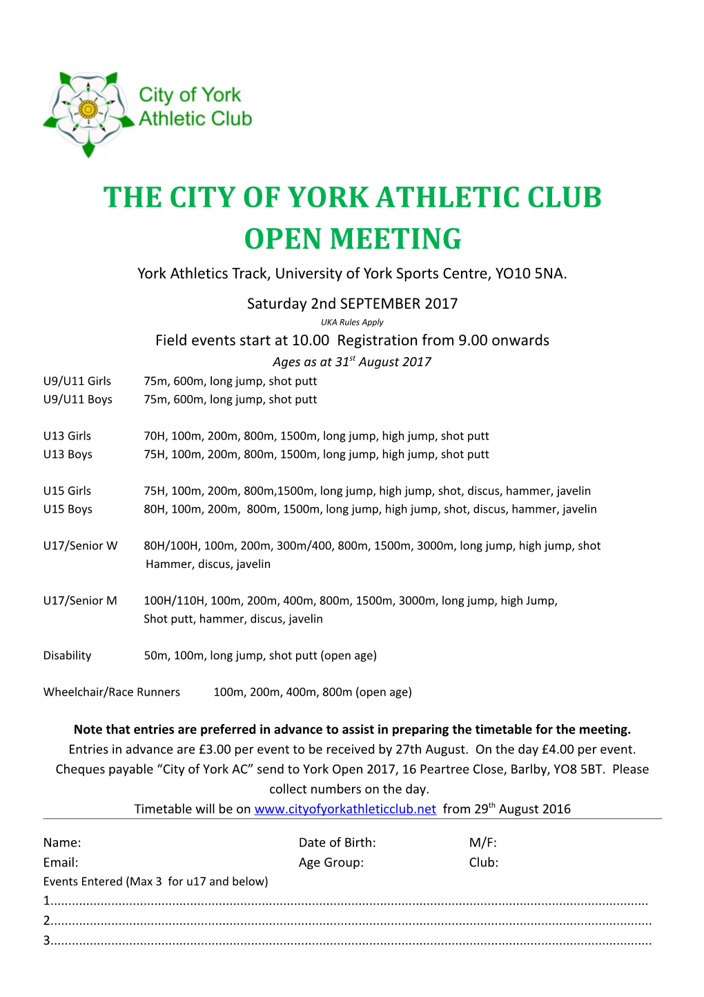 The City of York Athletic Club