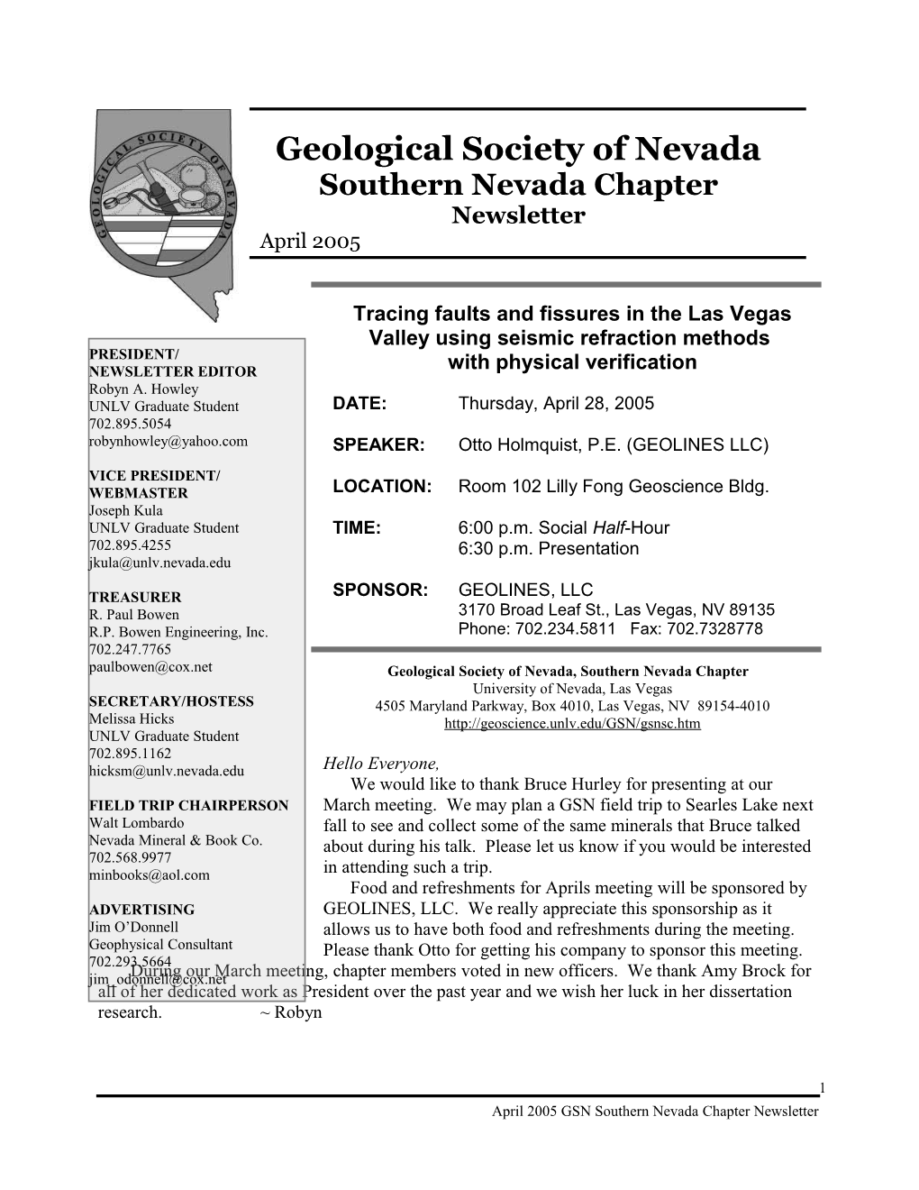 Geological Society of Nevada