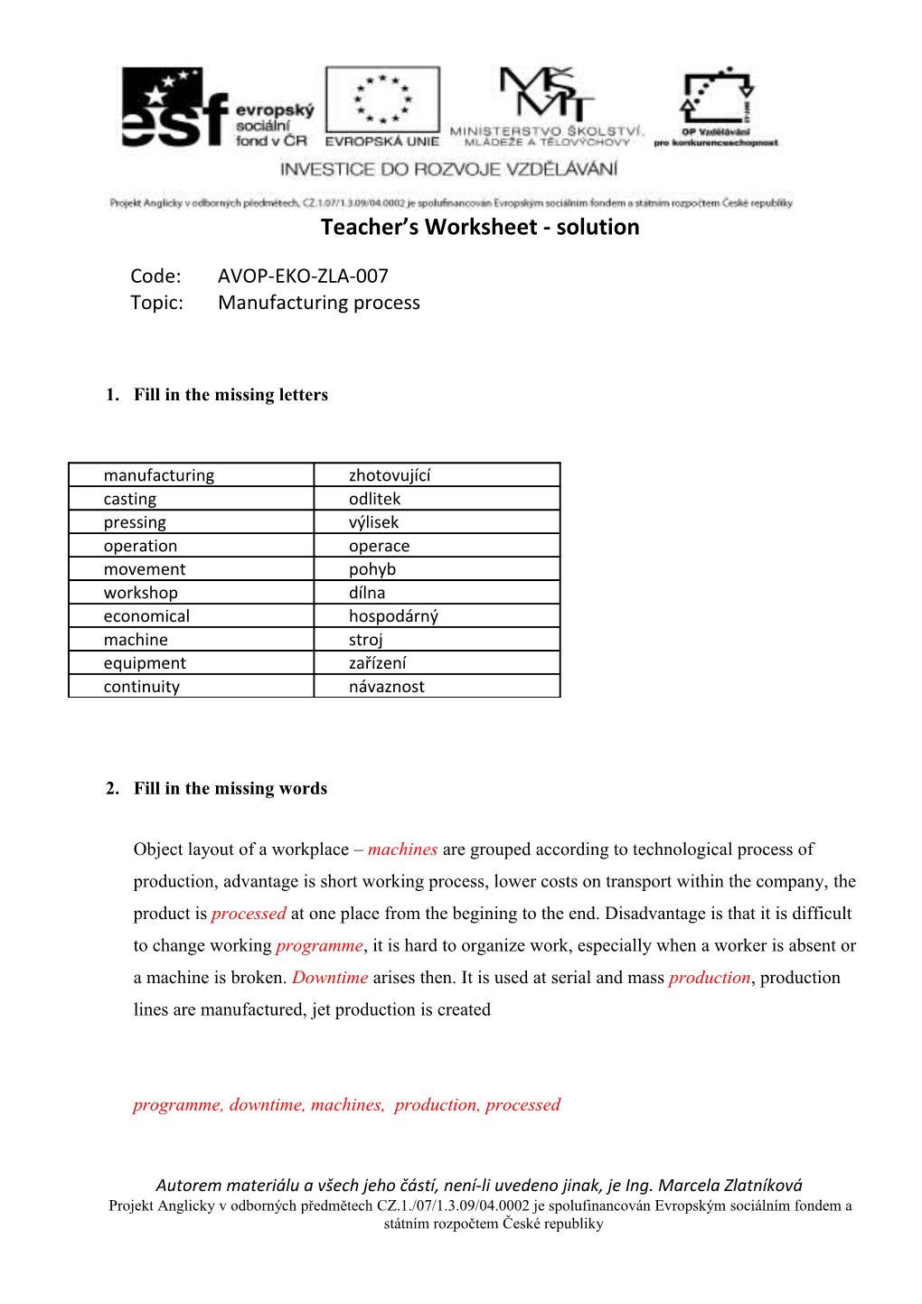 3.Choose the Correct Word So That the Statements Are True