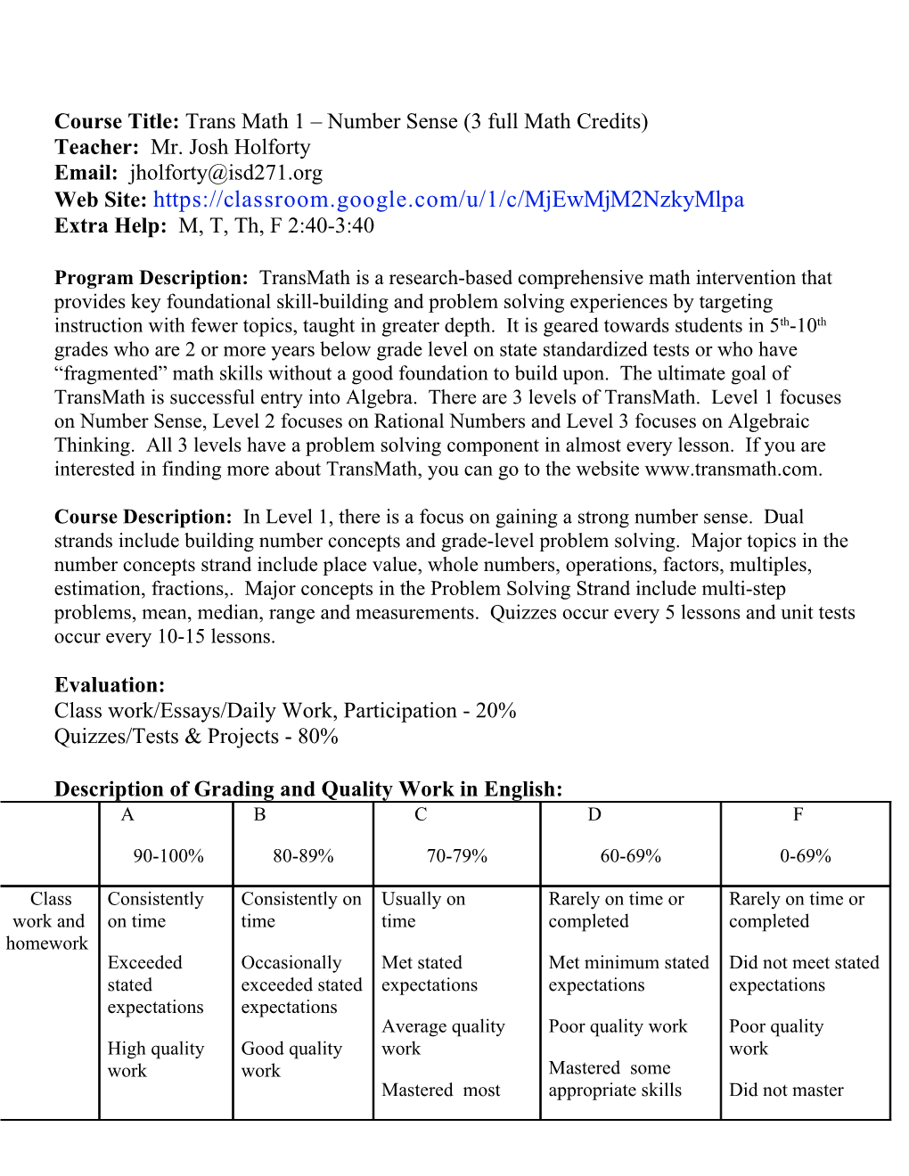 Course Title: 9Th Grade English I (1 Full English Credit)