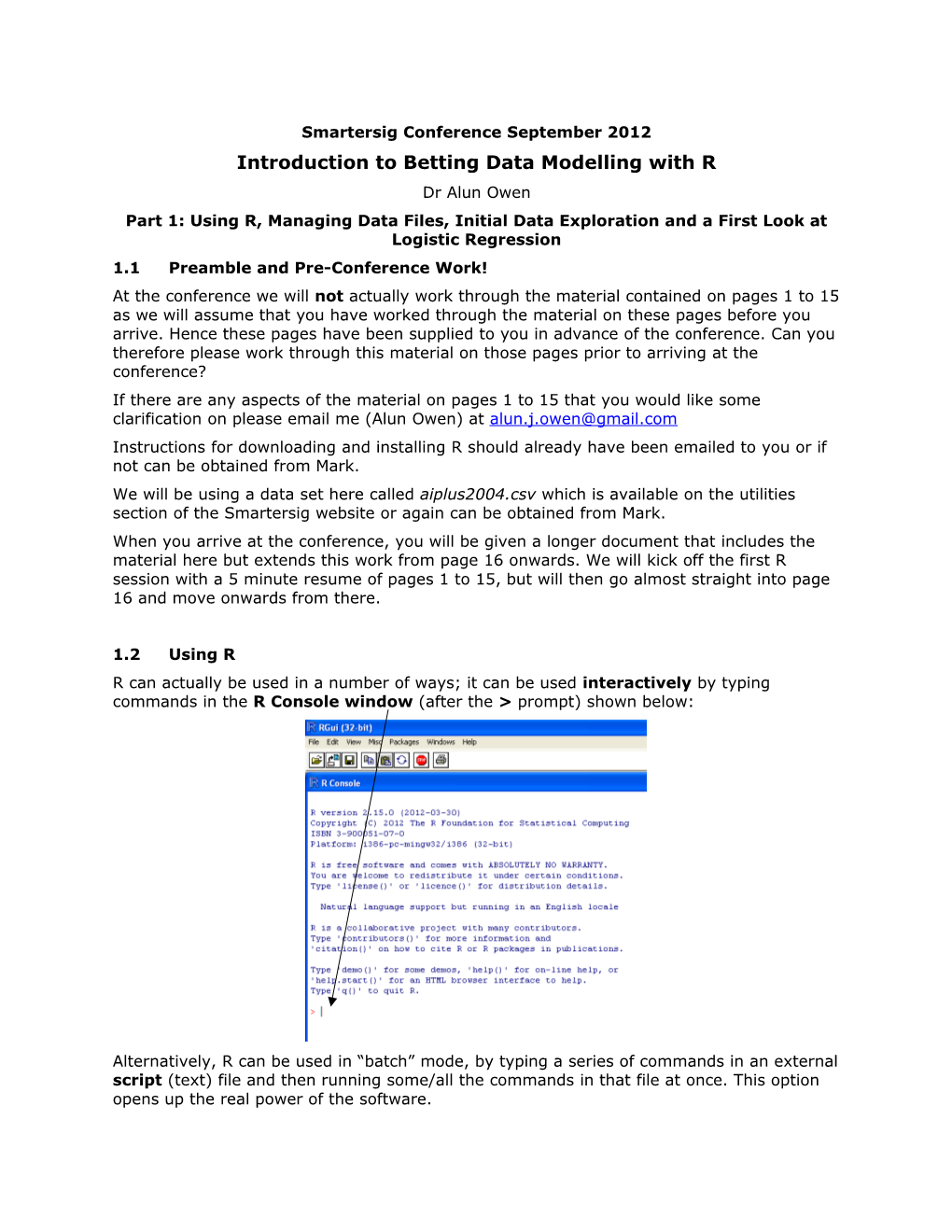 Introduction to Betting Data Modelling with R