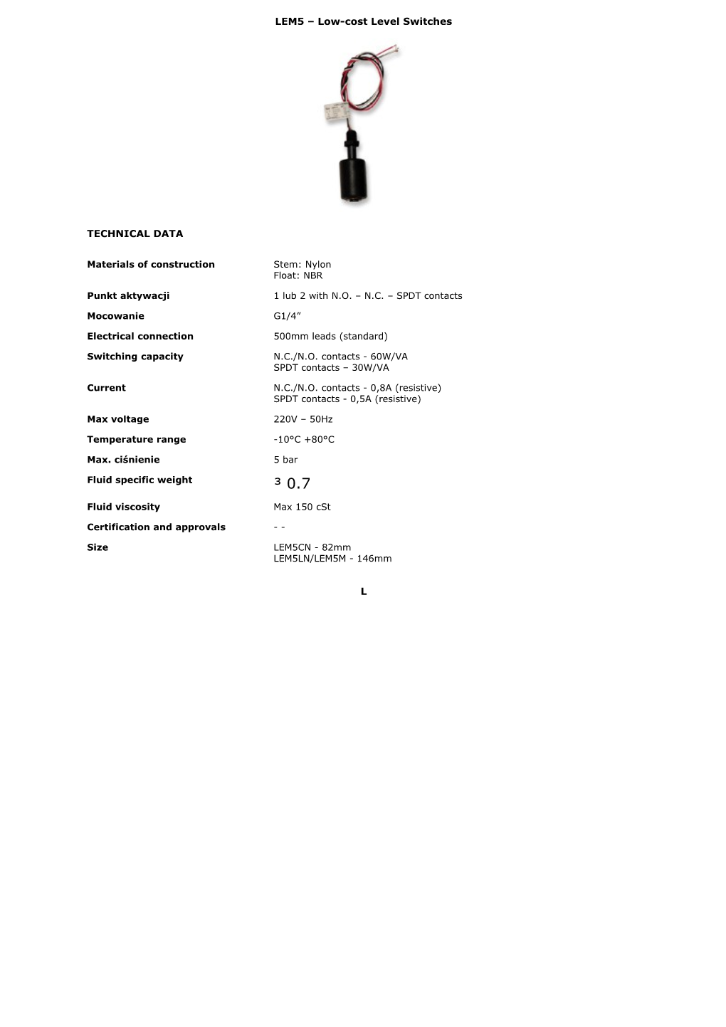 PSM / PSP Series - Diaphragm/Piston Adjustable Pressure Switches Intrinsic Safety Execution