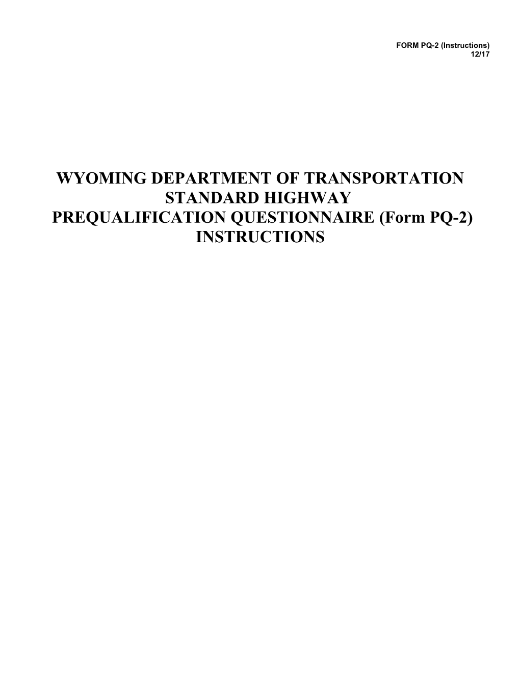 Wyoming Department of Transportationstandard Highway