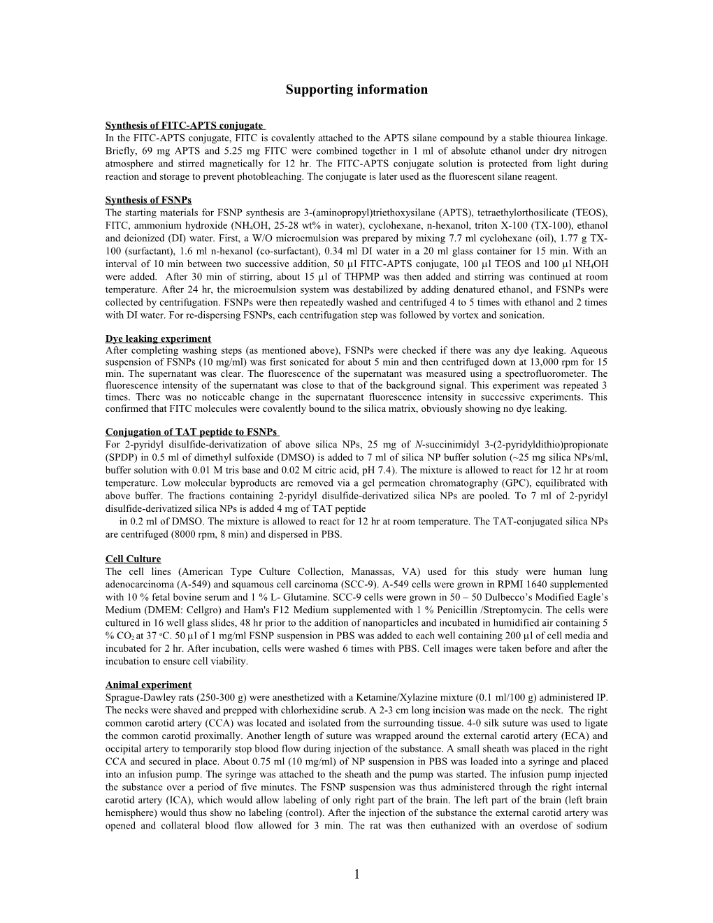 Synthesis of FITC-APTS Conjugate