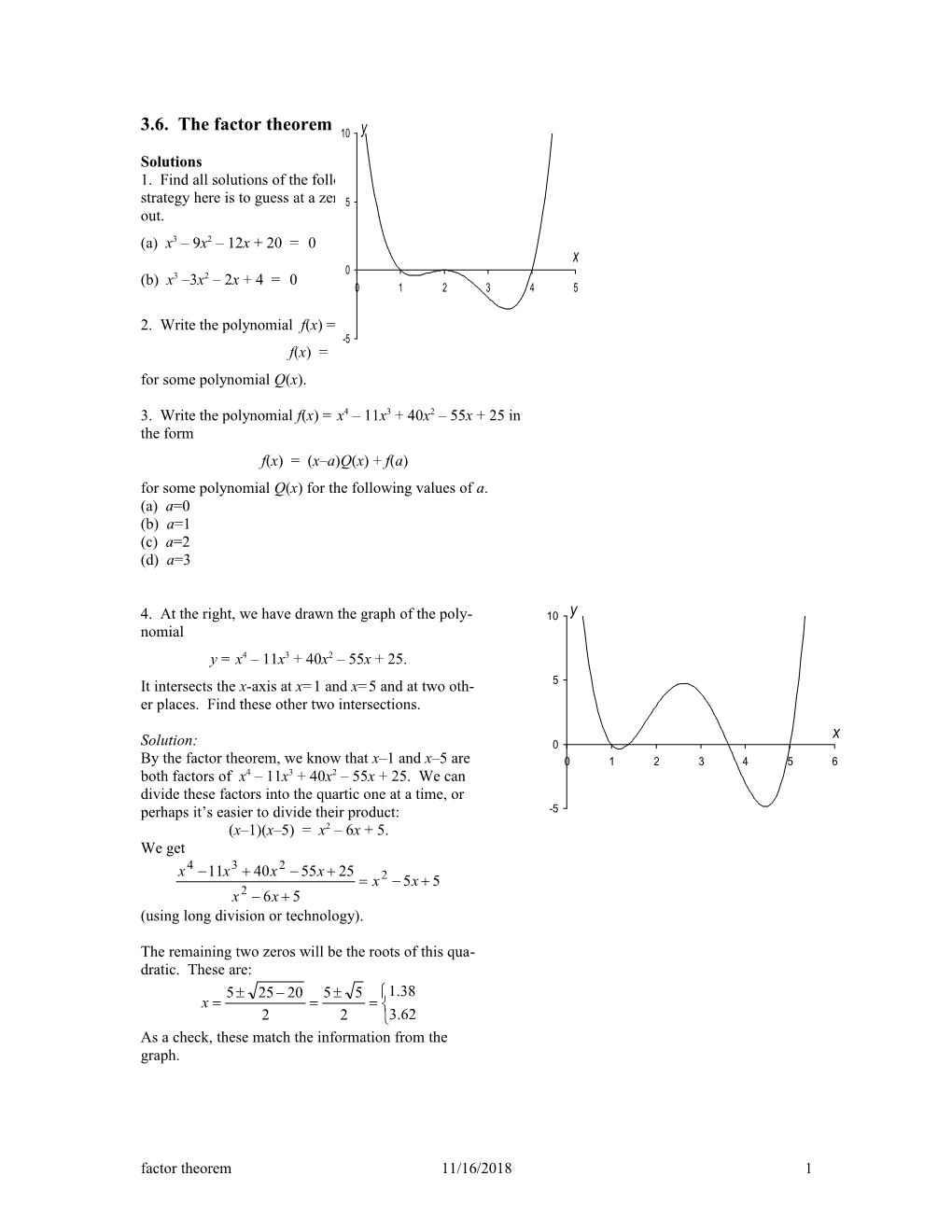 3.6. the Factor Theorem