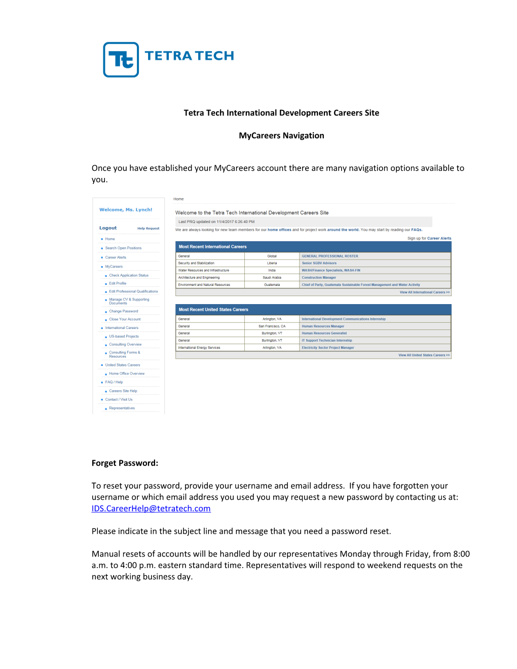 Tetra Tech International Development Careers Site