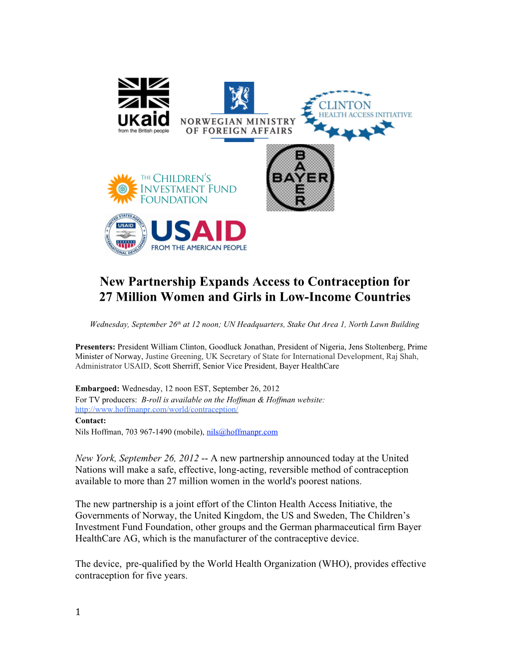 New Partnership Expands Access to Contraception For