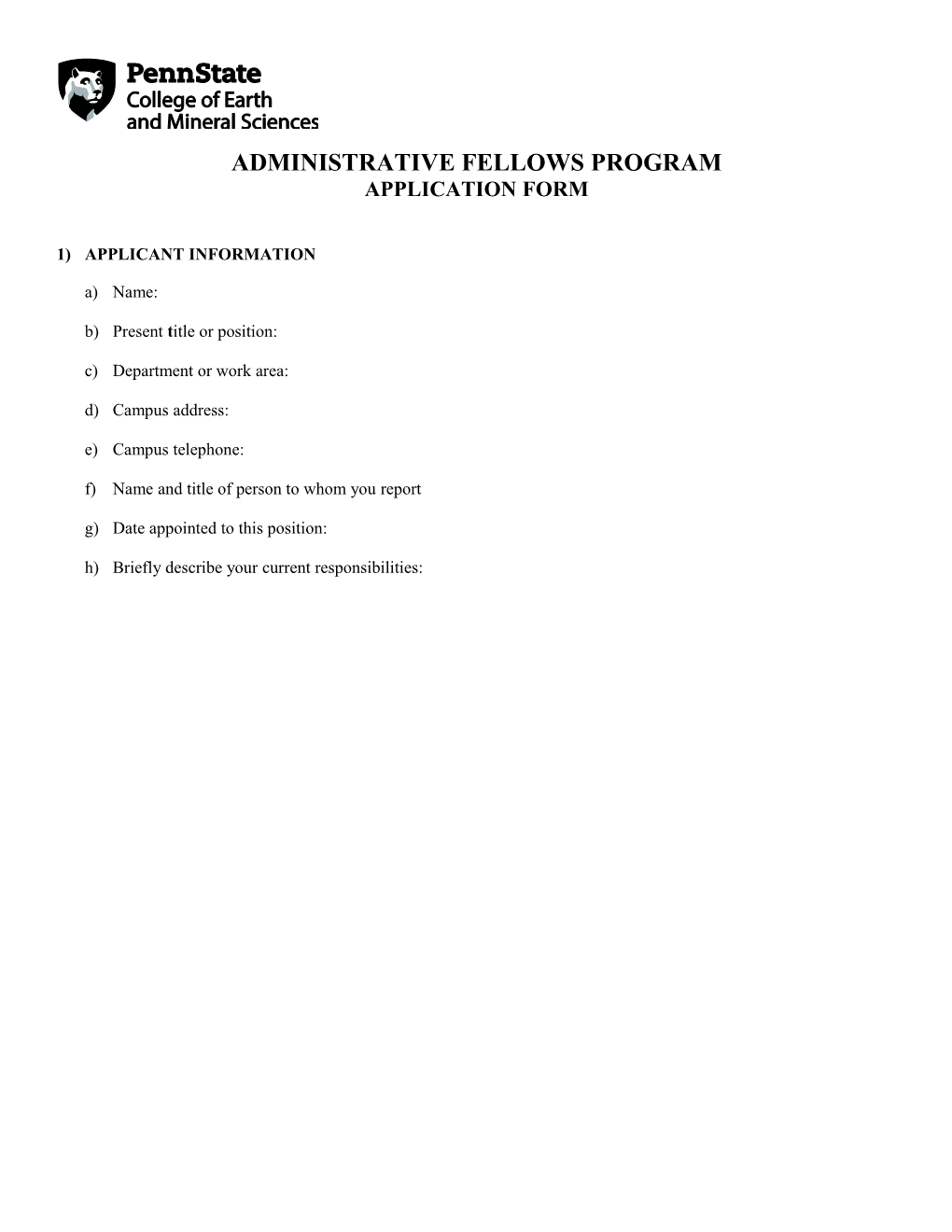 Administrative Fellows Program