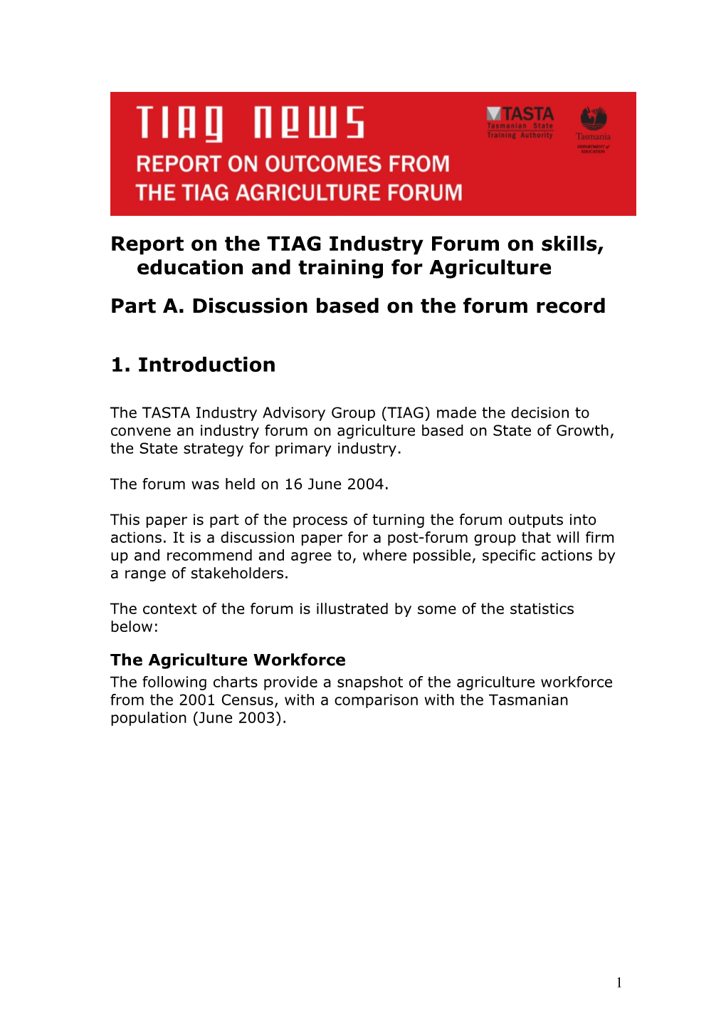 TIAG Agriculture Forum Report (Word)