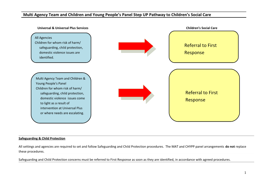 Multi Agency Team and Children and Young People S Panel Step up Pathway to Children S Social