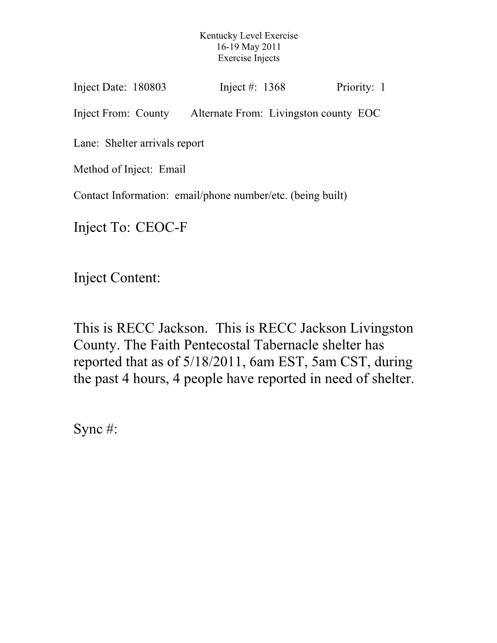 RECC Jackson 18-19 May Injects