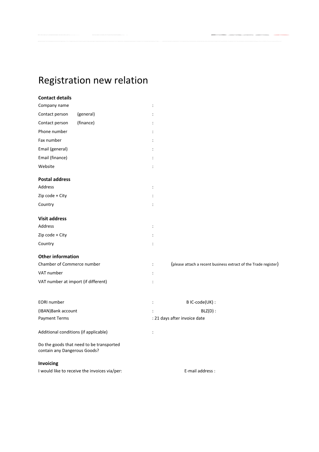 Formulier Acceptatie Nieuwe Relatie