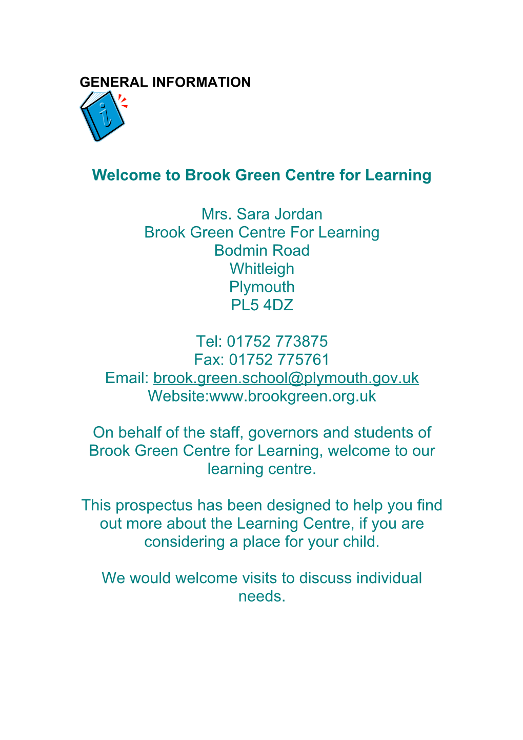 Welcome to Brook Green Centre for Learning
