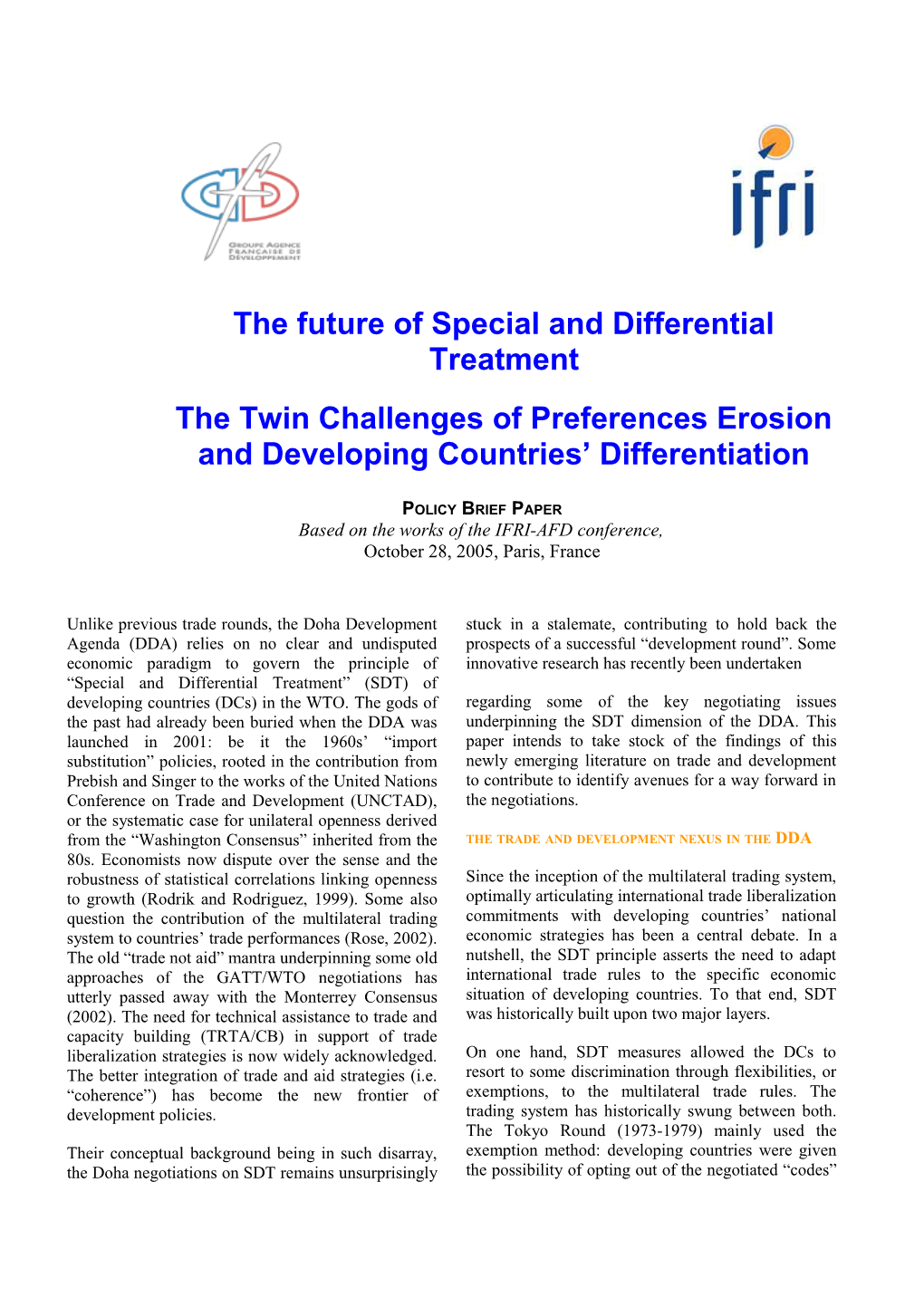 Trade, Societies and Sustainable Development Sustra Network