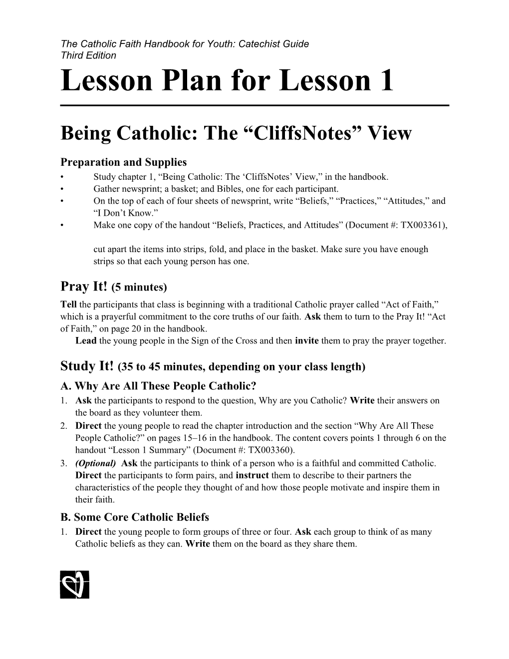 Lesson Plan for Lesson 1