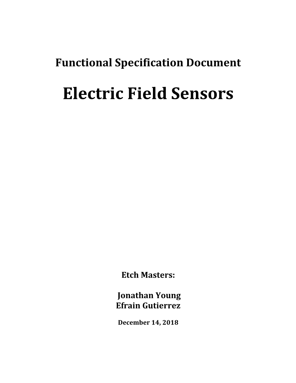 Functional Specification Document
